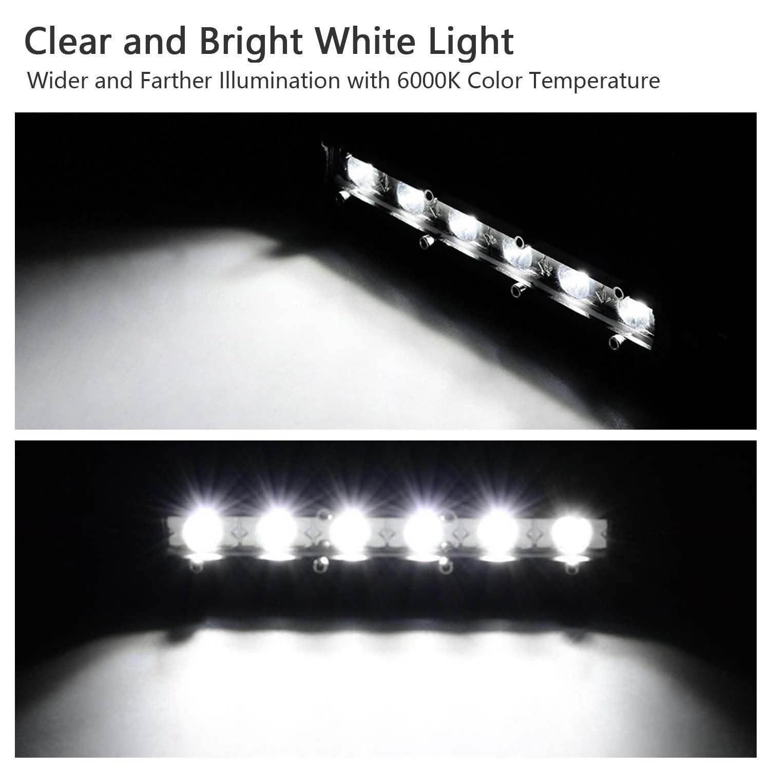 Barre lumineuse à LED 7" simple rangée - Projecteurs tout-terrain