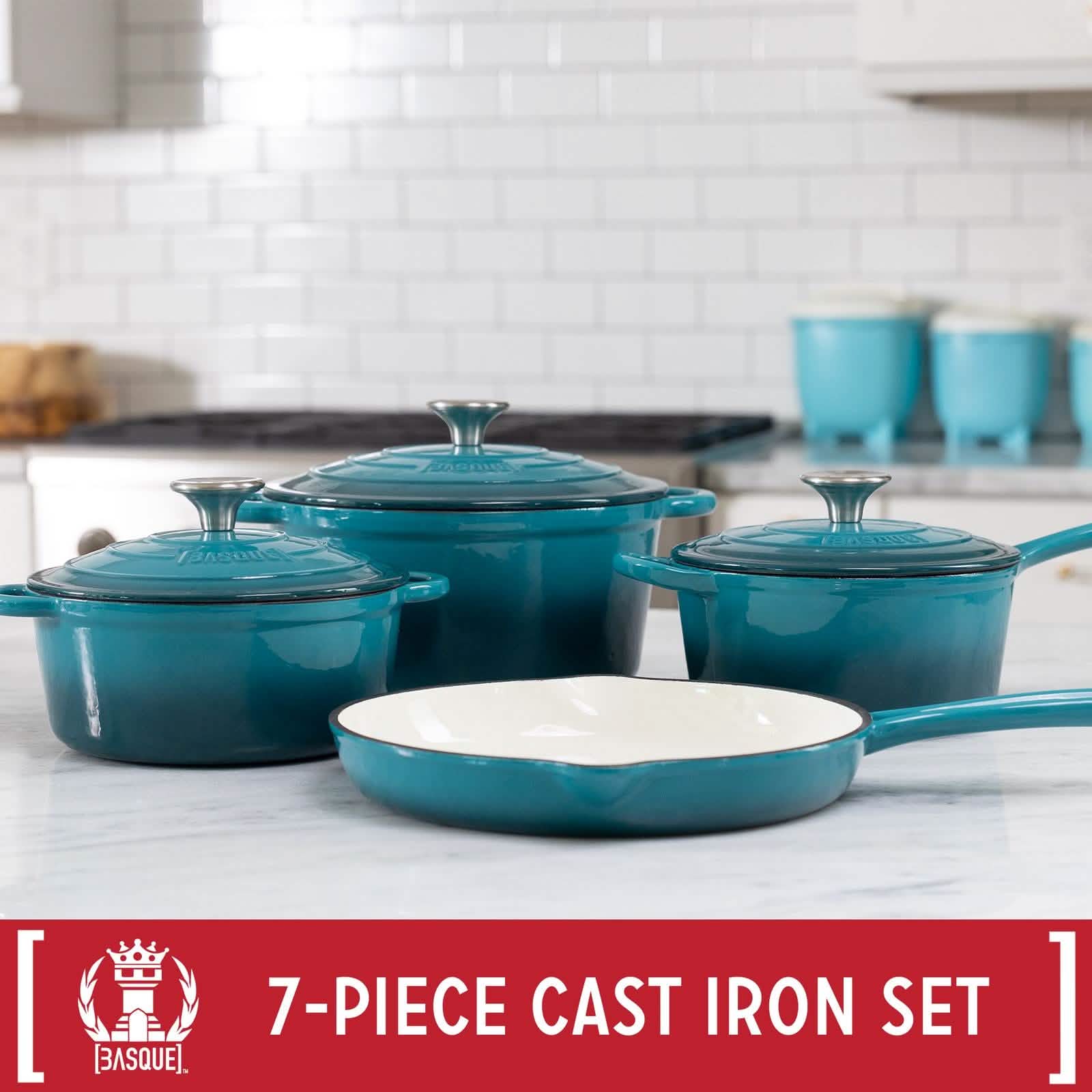 7-Piece Set: Basque Enameled Cast Iron Cookware Set