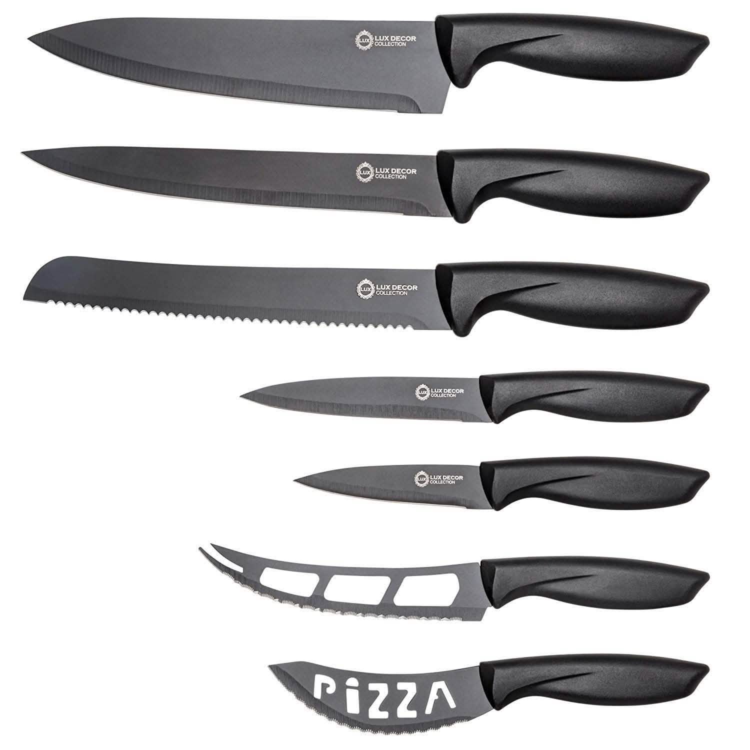 7-Piece Set: Chef Knife, Bread, Carving, Utility, Pairing, Cheese, Pizza