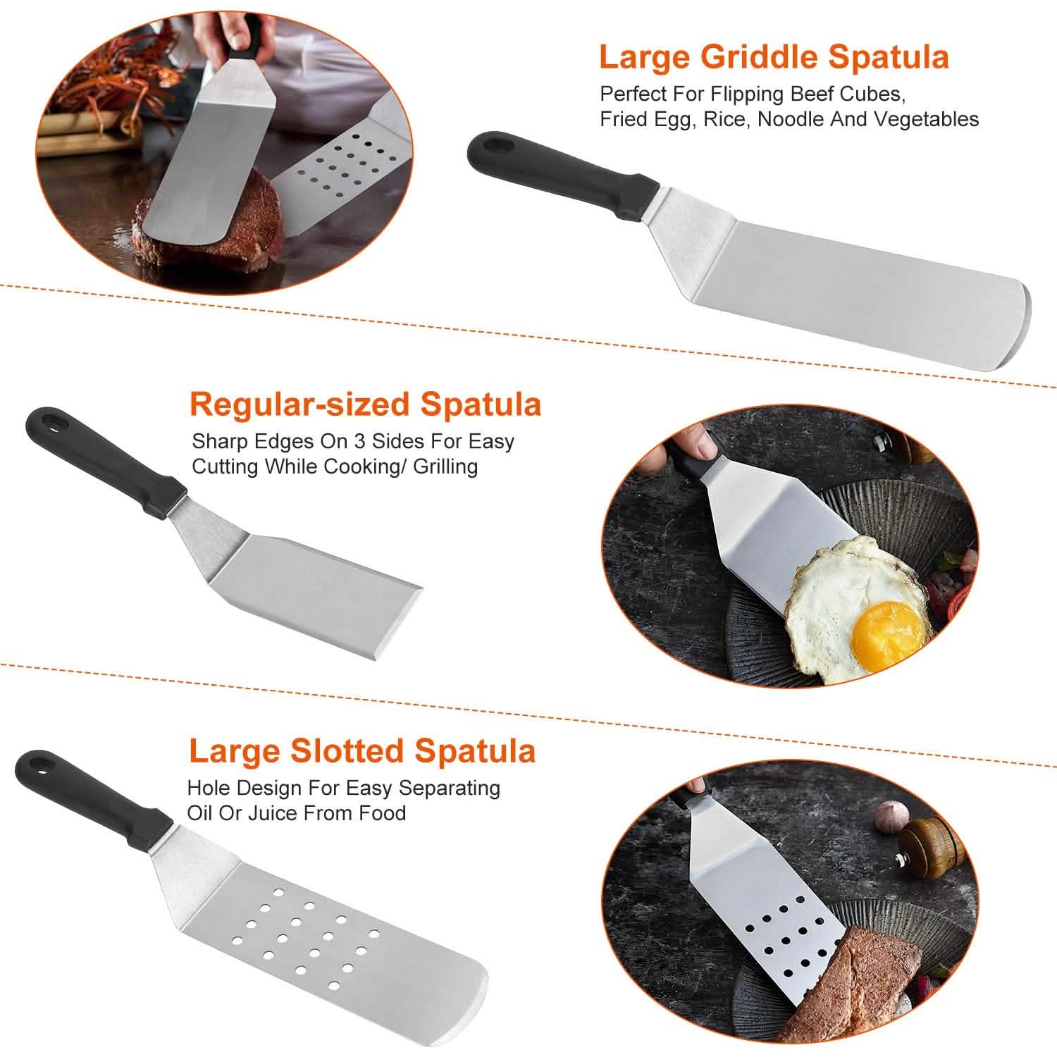 7-Piece Set: Stainless Steel BBQ Grilling Utensil Tools