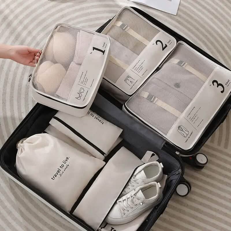 7-Piece: Travel Packaging Cube Bags