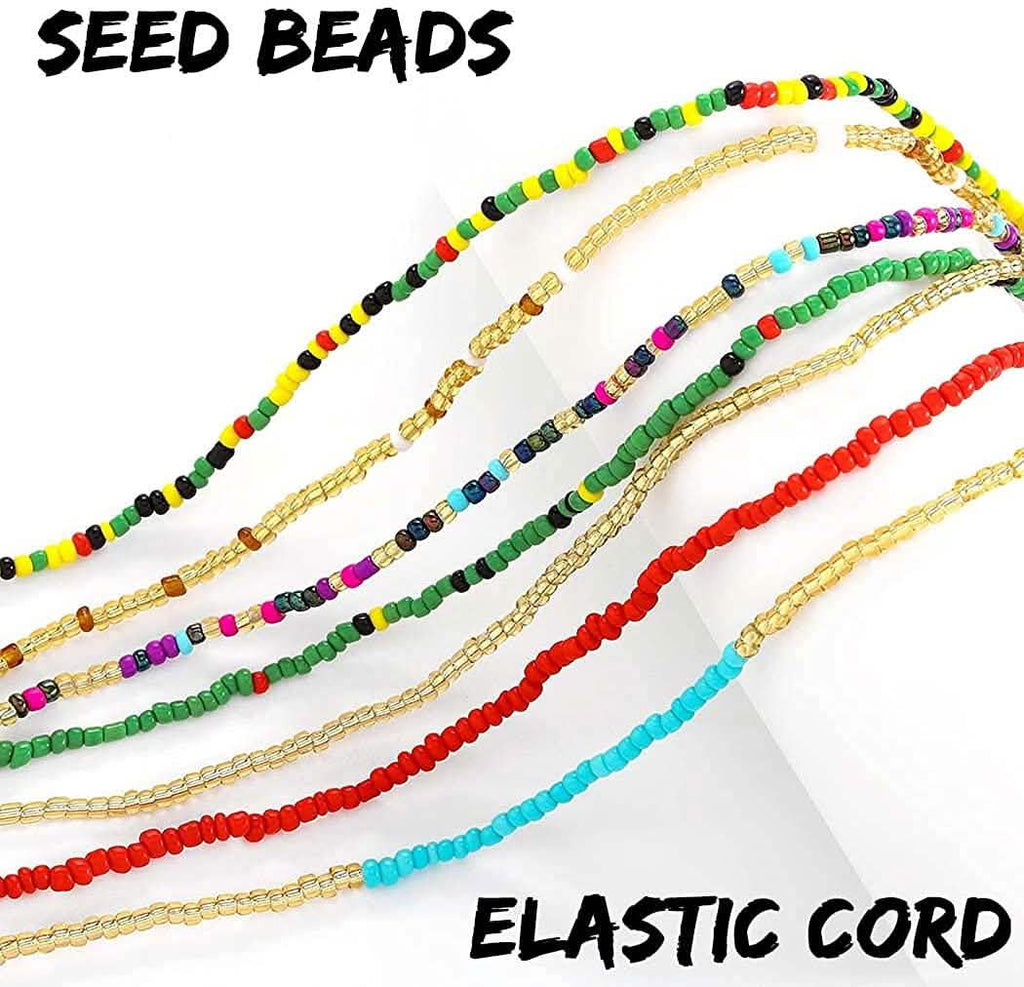 7 pièces : chaîne de perles de taille pour femmes, chaîne de ventre, bijoux de plage