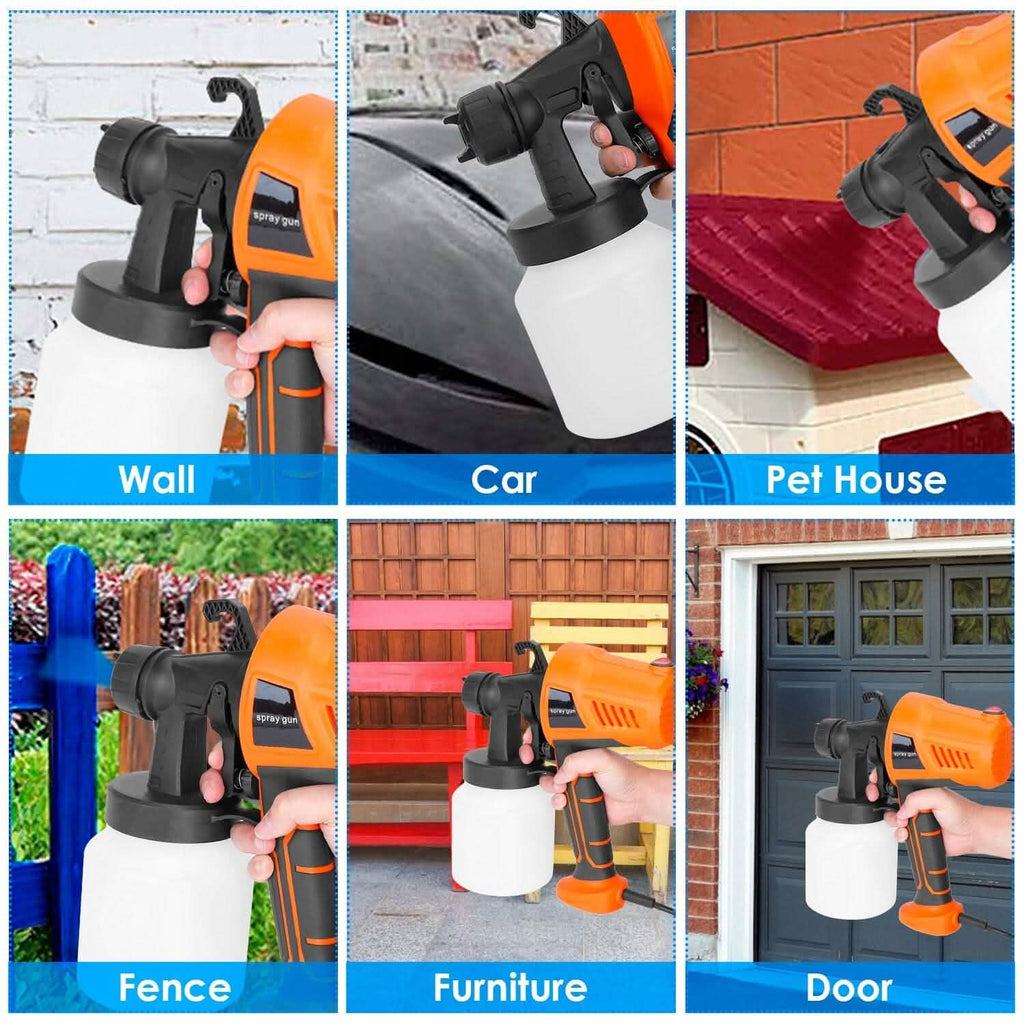 700W Electric Paint Sprayer Handheld with 3 Spray Patterns 800ml