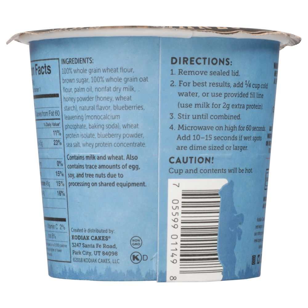 KODIAK Muffin Cup Blueberry, 2.29 oz