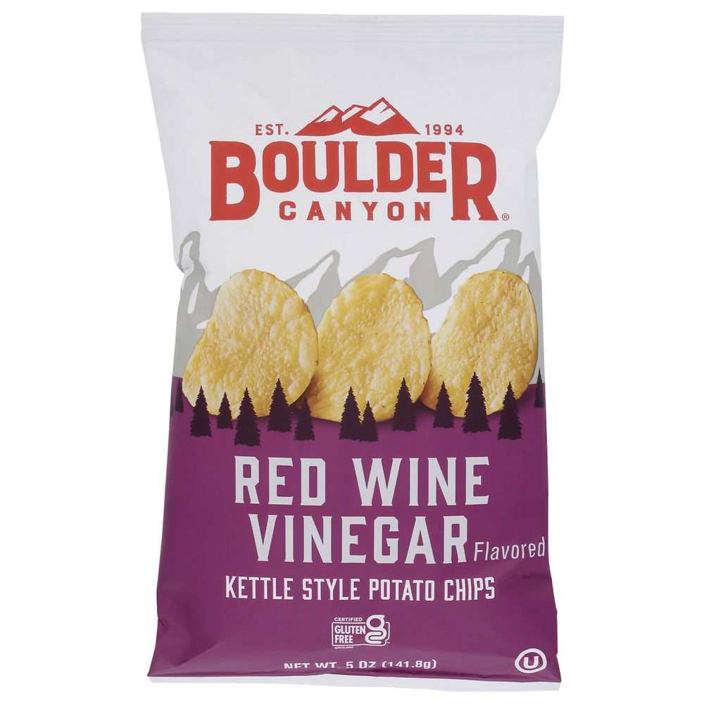 BOULDER CANYON: Red Wine Vinegar | Kettle Cooked | Potato Chips | 5 oz