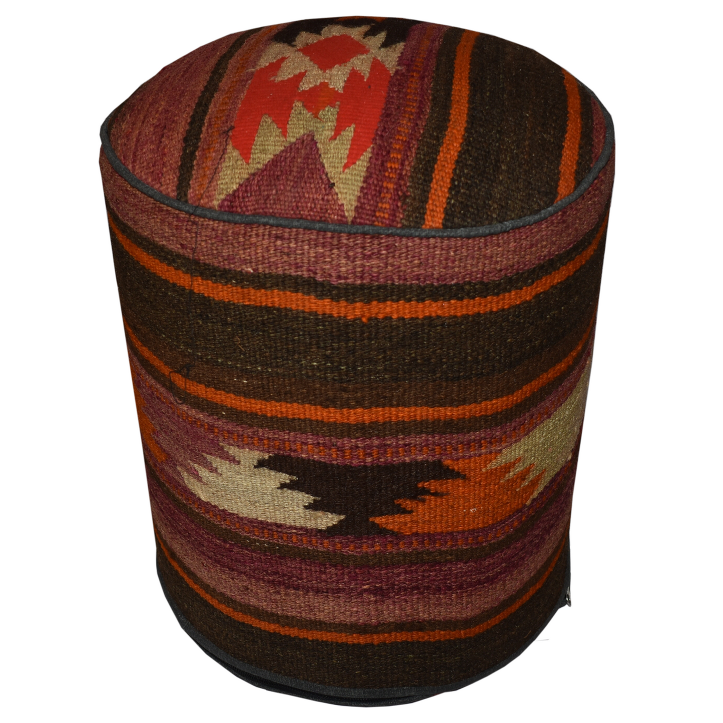 One of a Kind Kilim Rug Pouf Ottoman foot stool - #70