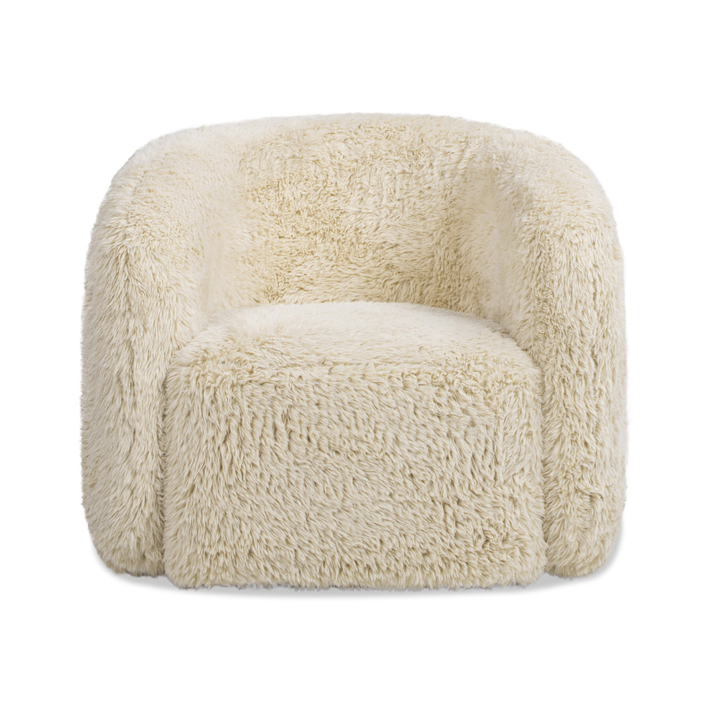 Colt 33" Fur Swivel Upholstered Barrel Accent Arm Chair