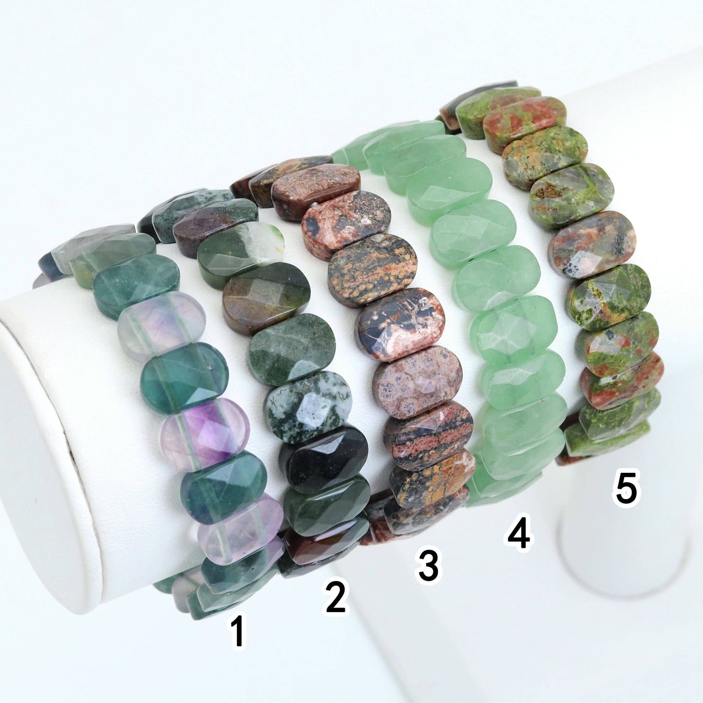 9x14mm Faceted Rectangle Stretchy Bracelet, Sku#U1980