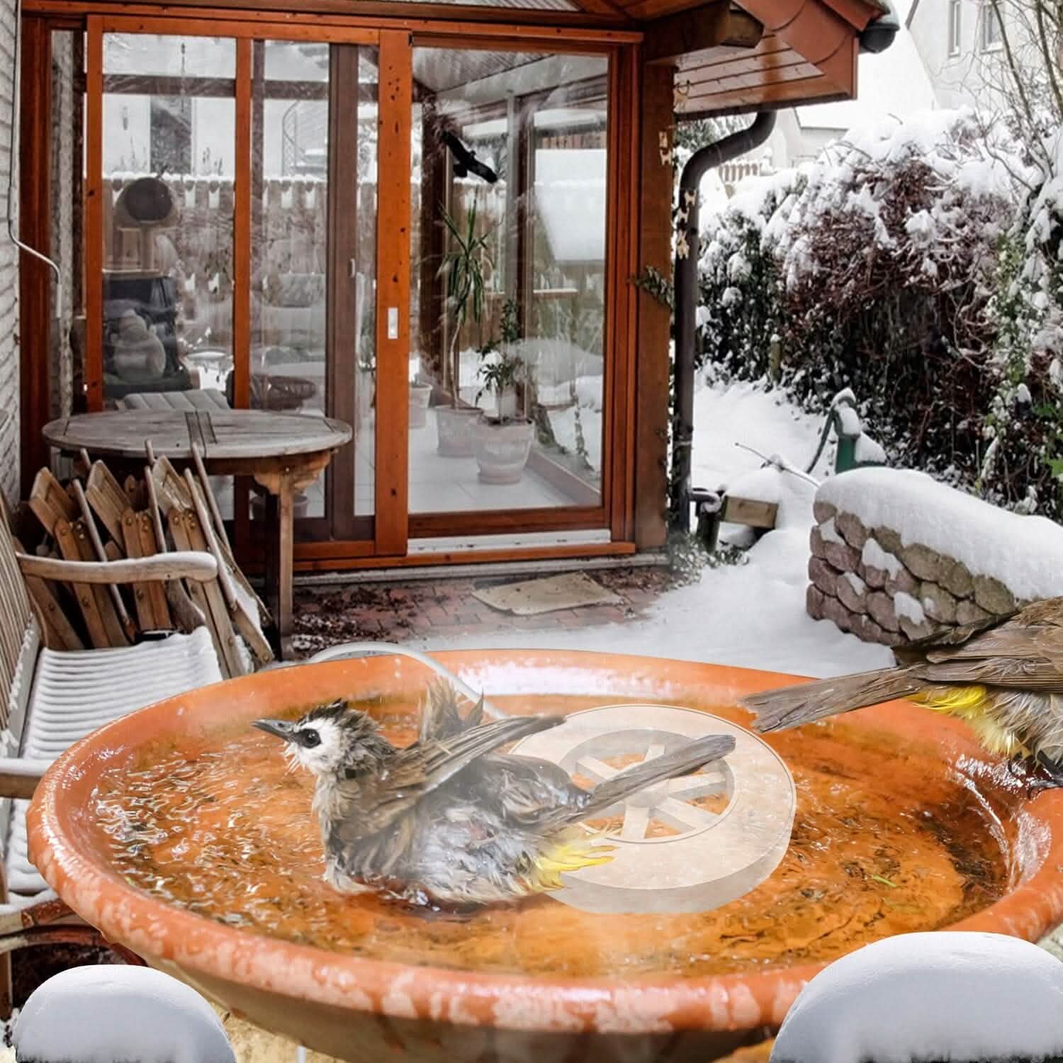 Chauffe-eau 70W en alliage d'aluminium pour bain d'oiseaux avec thermostat et arrêt automatique