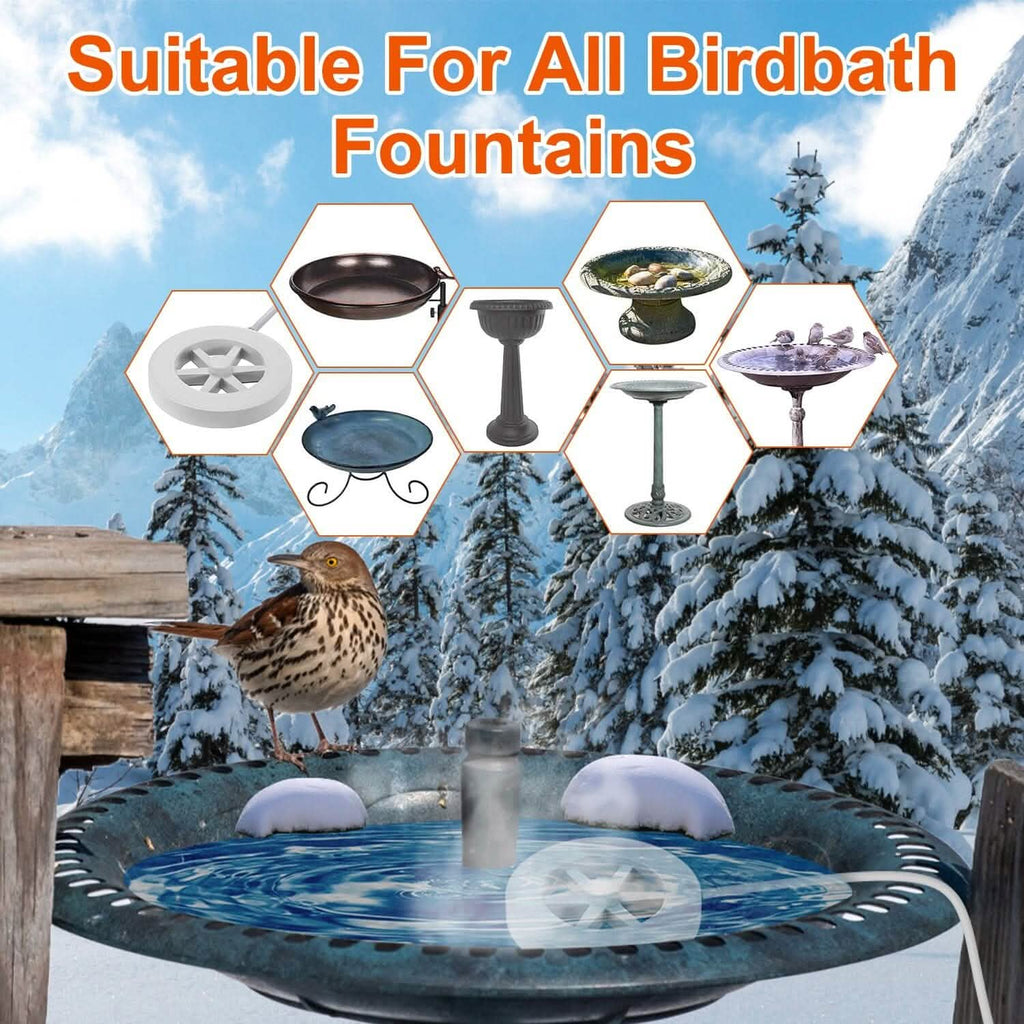 Chauffe-eau 70W en alliage d'aluminium pour bain d'oiseaux avec thermostat et arrêt automatique