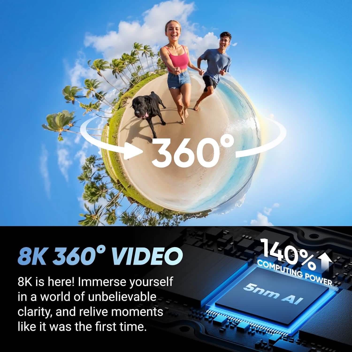 Insta360 X4 - Standard Bundle with Invisible Selfie Stick, 8K Waterproof 360 Action Camera, 4K Wide-Angle Video, Soft Pouch - Open Box