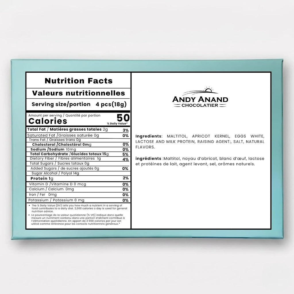 Andy Anand Sugar-Free Italian Amaretti Cookies, 20 pc, 4 Flavors – Gluten-Free, Diabetic-Friendly, Authentic Recipe, Birthday & Holiday Gift