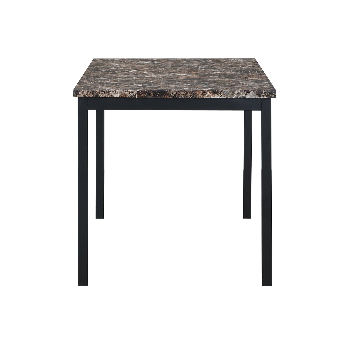 Furniture 5 Piece Metal Dinette Set with Faux Marble Top