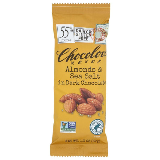 CHOCOLOVE: Almonds and Sea Salt in Dark Chocolate Mini Bar, 1.3 oz
