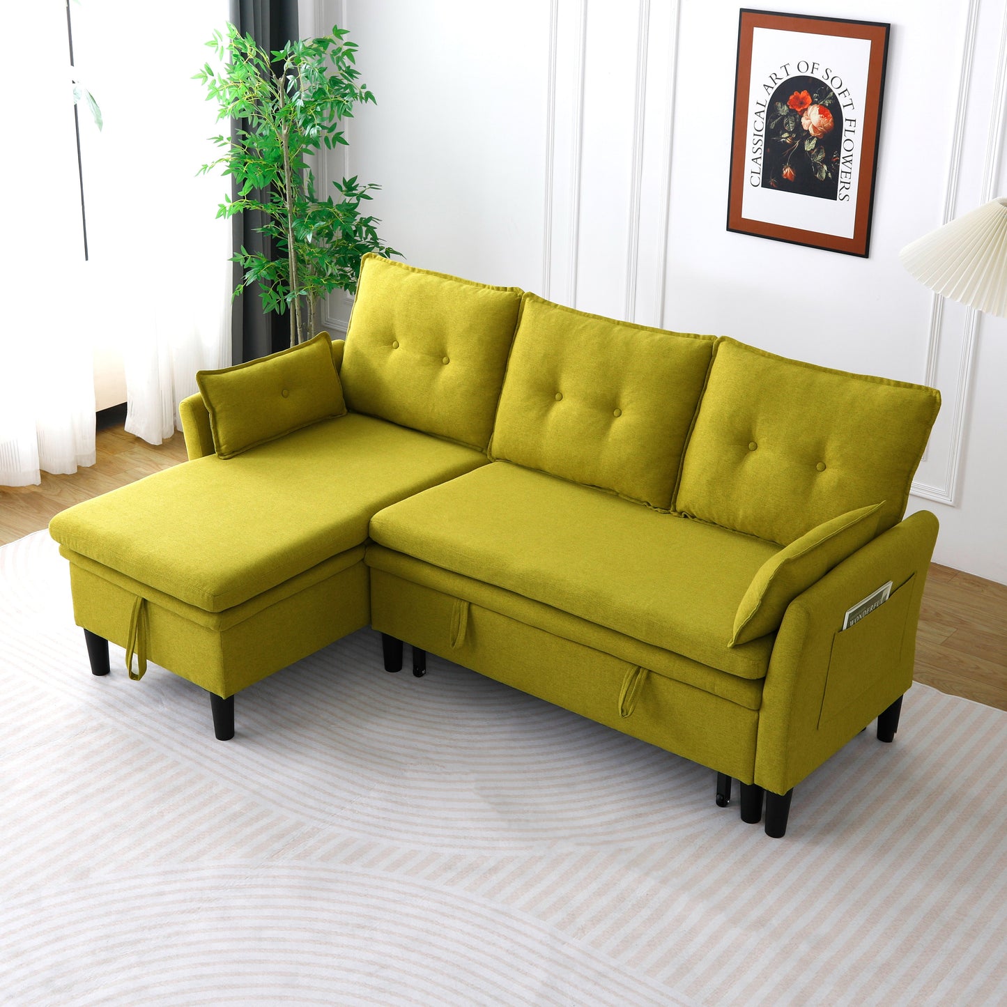 L-Shaped Reversible Chaise Sectional Sofa with Storage