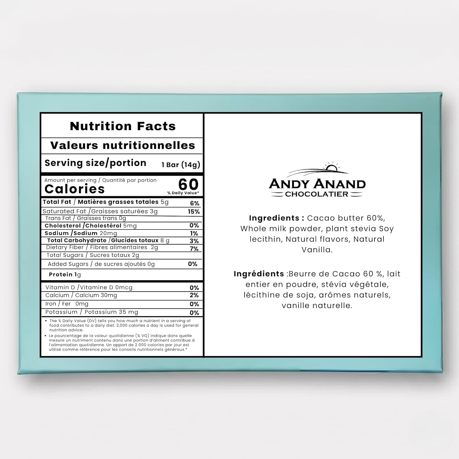 Andy Anand Sugar-Free 60% Cacao Belgian White Chocolate Bars, 3 pc – Stevia Sweetened, Keto & Diabetic-Friendly, Birthday & Holiday Gift