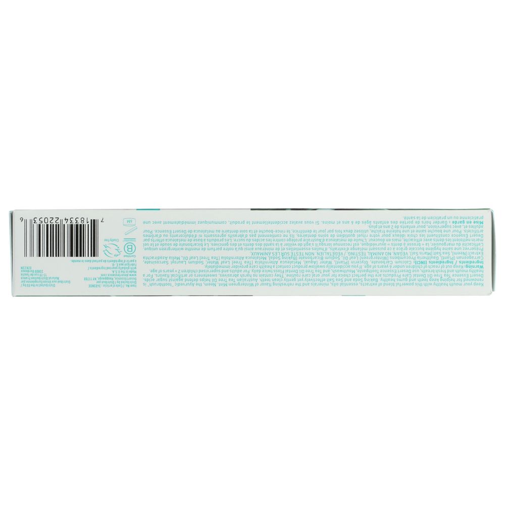 DESERT ESSENCE: Natural Tea Tree Oil and Neem Toothpaste Wintergreen, 6.25 oz