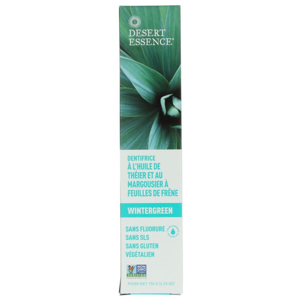 DESERT ESSENCE: Natural Tea Tree Oil and Neem Toothpaste Wintergreen, 6.25 oz