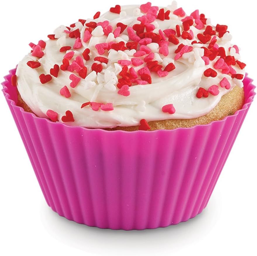 Assorted Colors Silicone Baking Cup, Fox Run Brand, Standard Size, 2 3/4" x 1 1/4" - 12 cups / set