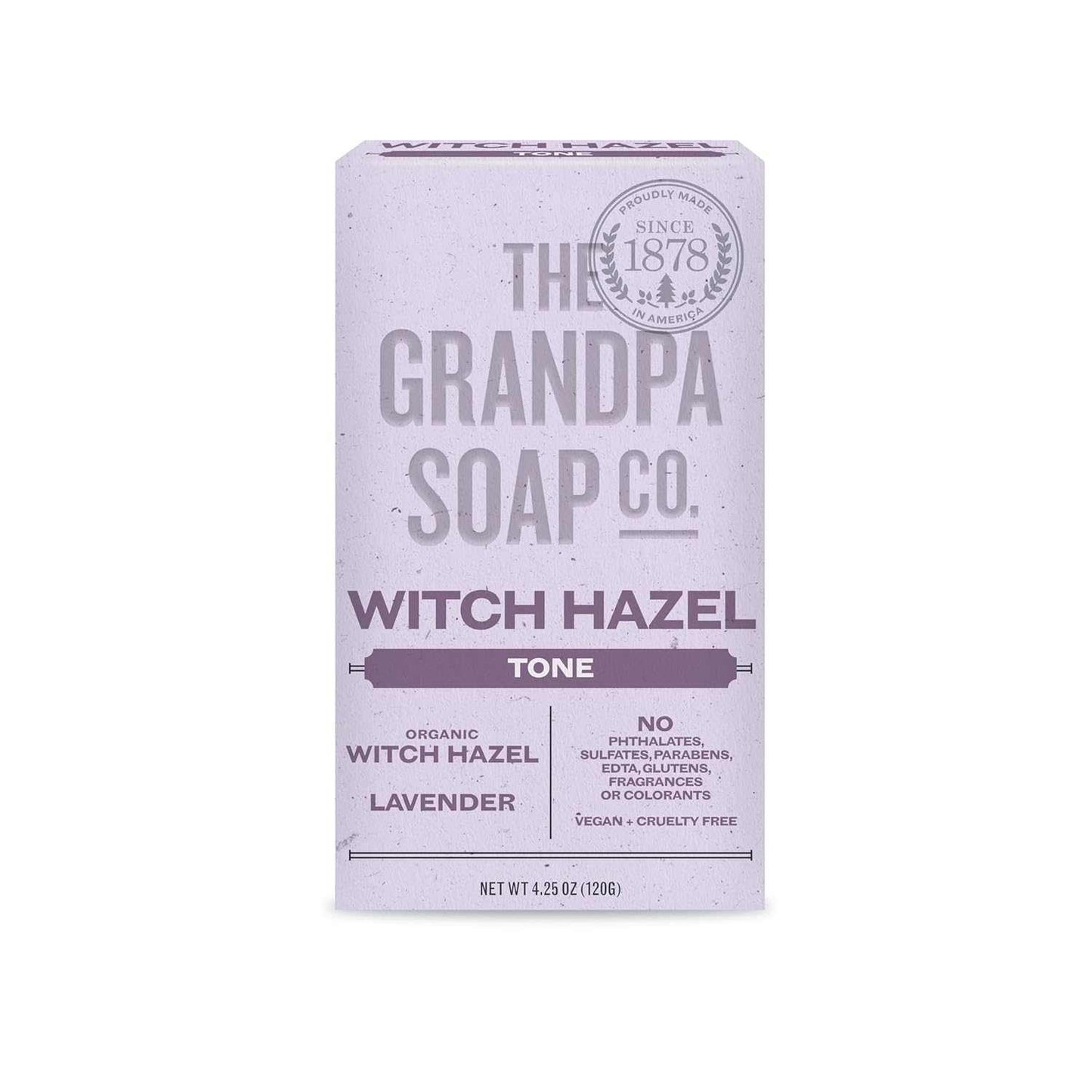 GRANDPAS Soap Bar Witch Hazel - All Natural, Gluten-Free, Made in USA