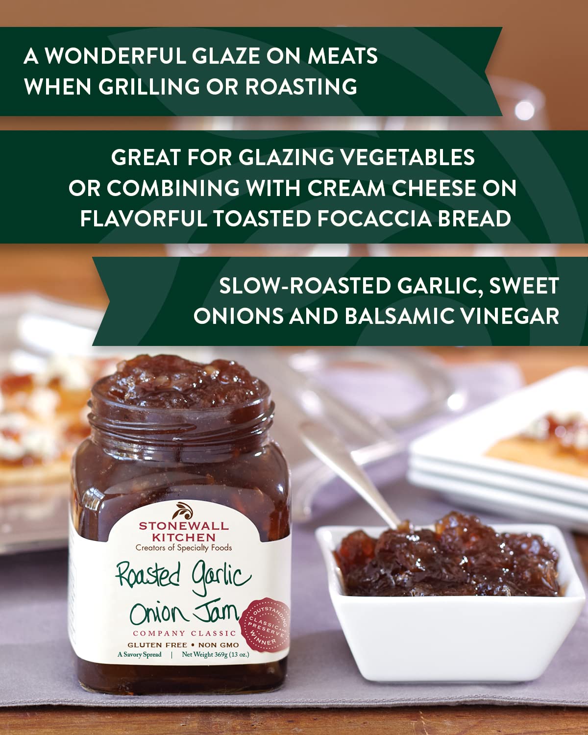 STONEWALL KITCHEN: Roasted Garlic Onion Jam, 13 oz
