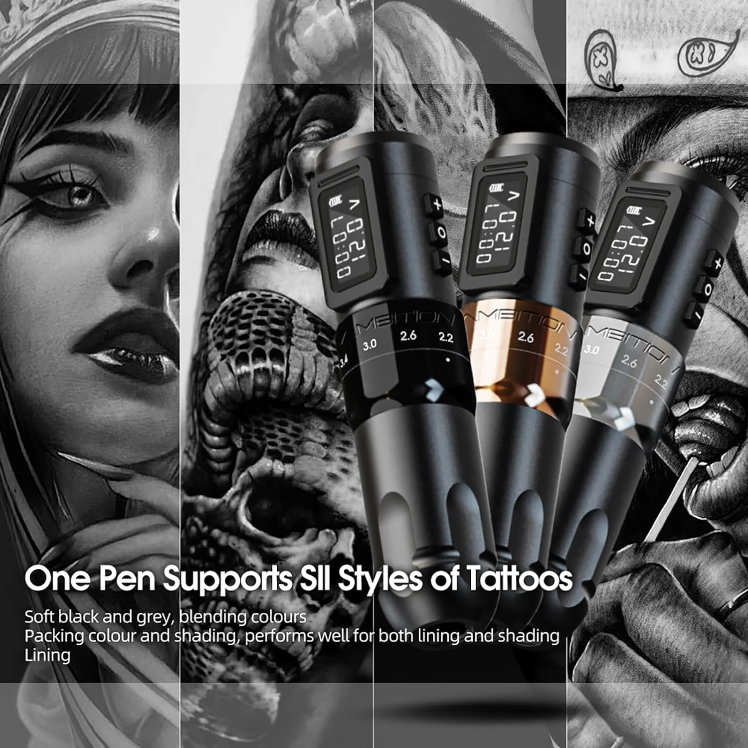 Ambition MARS-U Wireless Tattoo Machine with Adjustable Stroke
