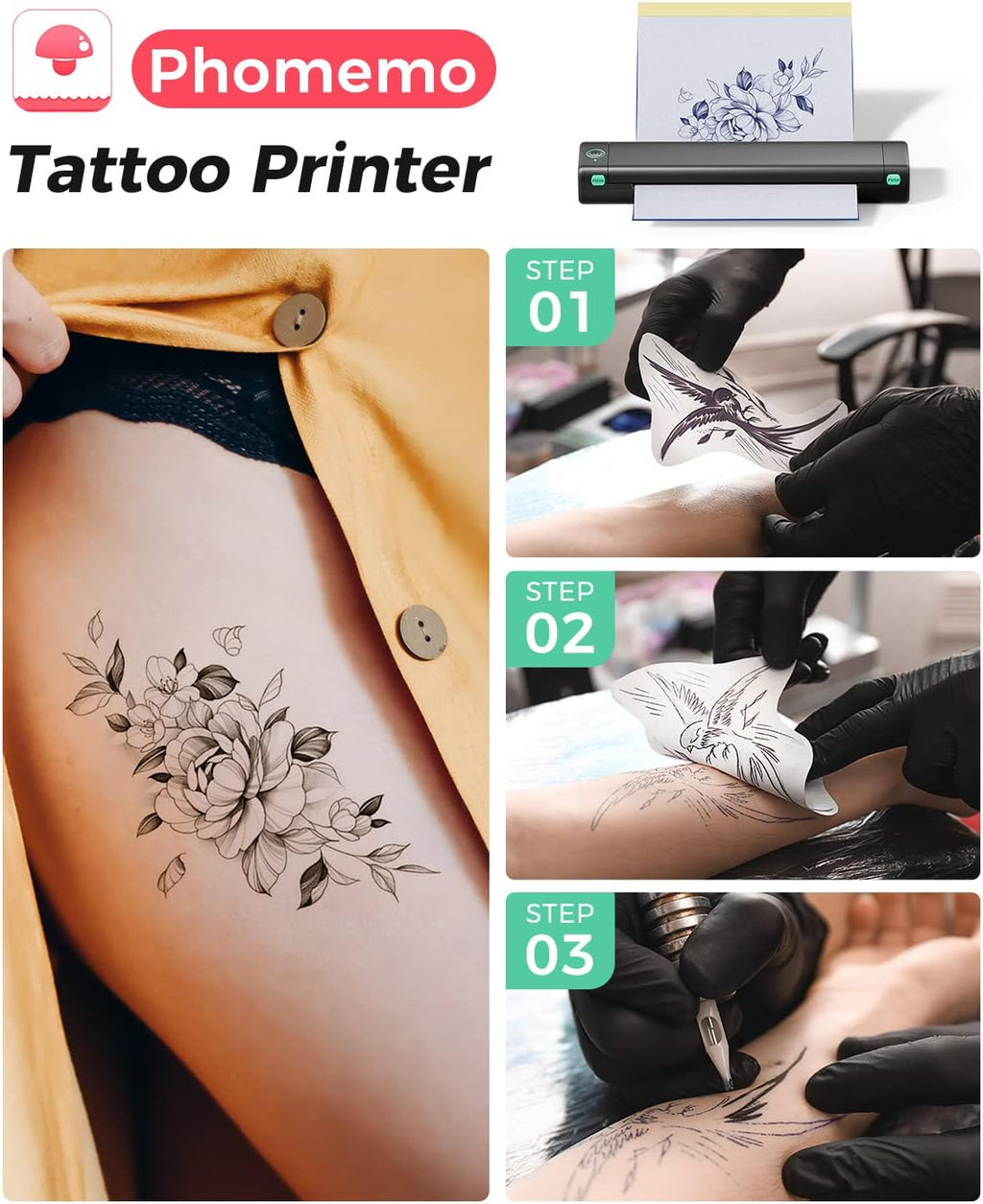 Phomemo M08F Wireless Tattoo Transfer Stencil Printer 216mm