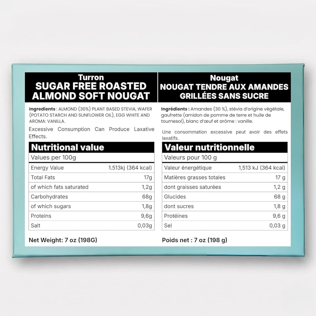 Andy Anand Sugar-Free & Gluten-Free Roasted Almond Nougat Brittle, 7 oz – Keto Italian Torrone Candy, Diabetic-Friendly Gourmet Holiday Gift