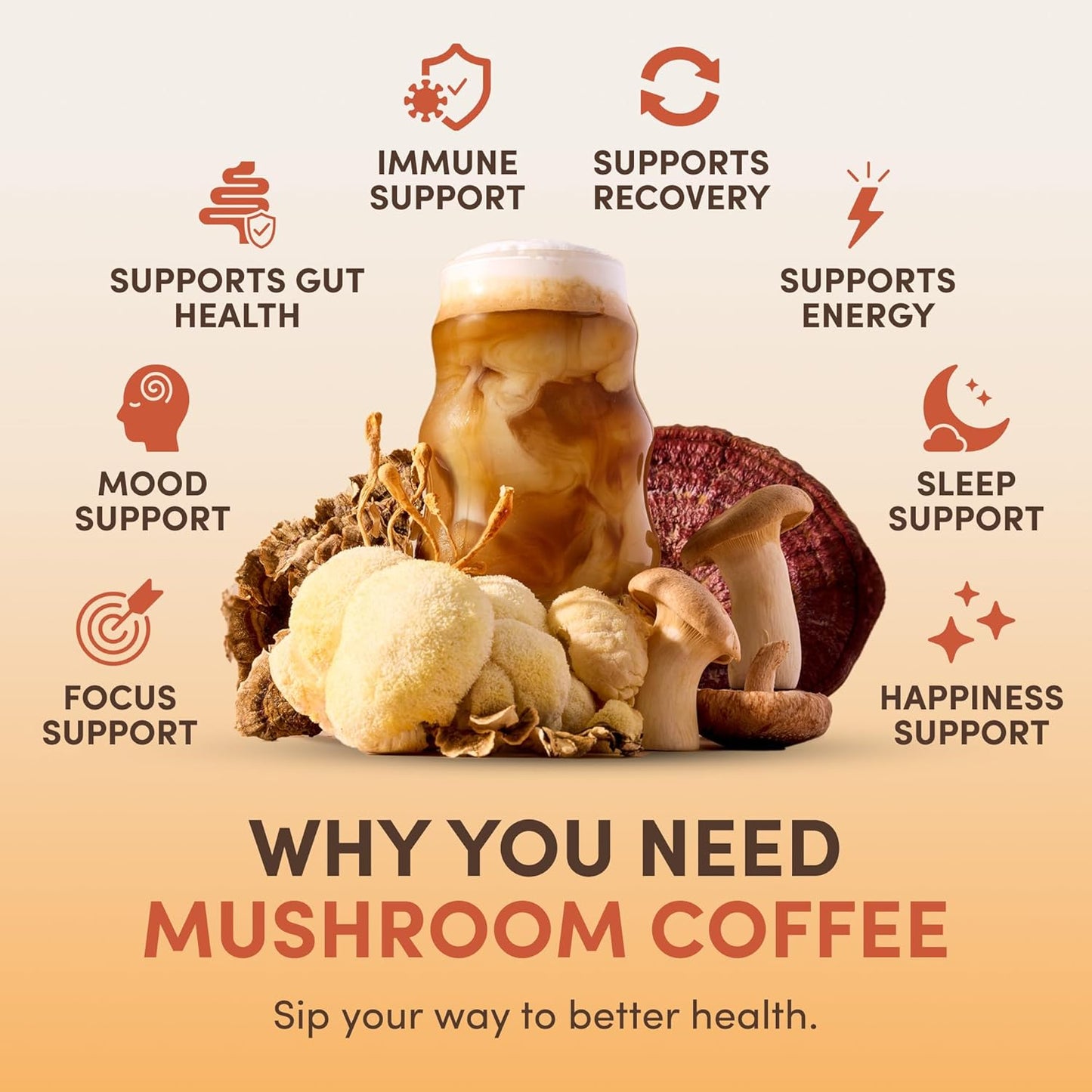 Mushroom Coffee – Premium Organic Mushroom Coffee Blend with Adaptogens for Focus, Energy & Immunity