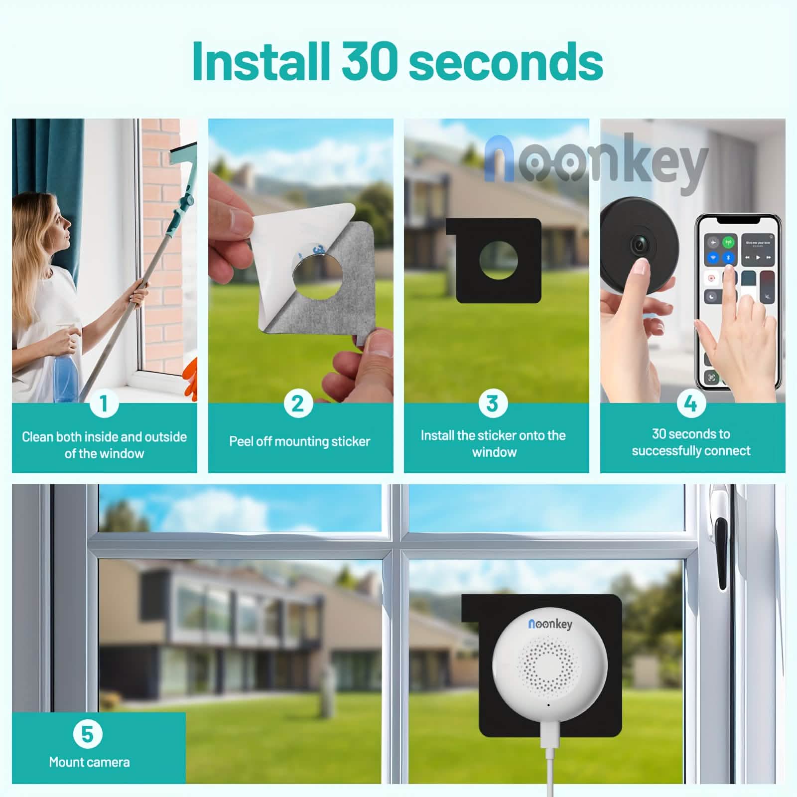 Caméra d'intérieur sans fil 2K – Wi-Fi double bande 5 GHz et 2,4 GHz, Vision nocturne couleur IA ChroMax, Enregistrement 24h/24 et 7j/7