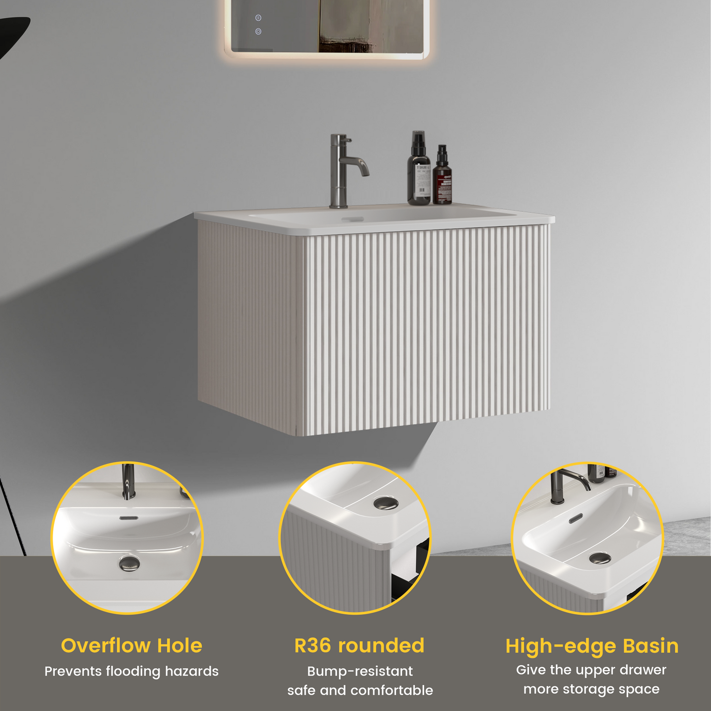 Etna 24" Striped Soft Bathroom Vanity