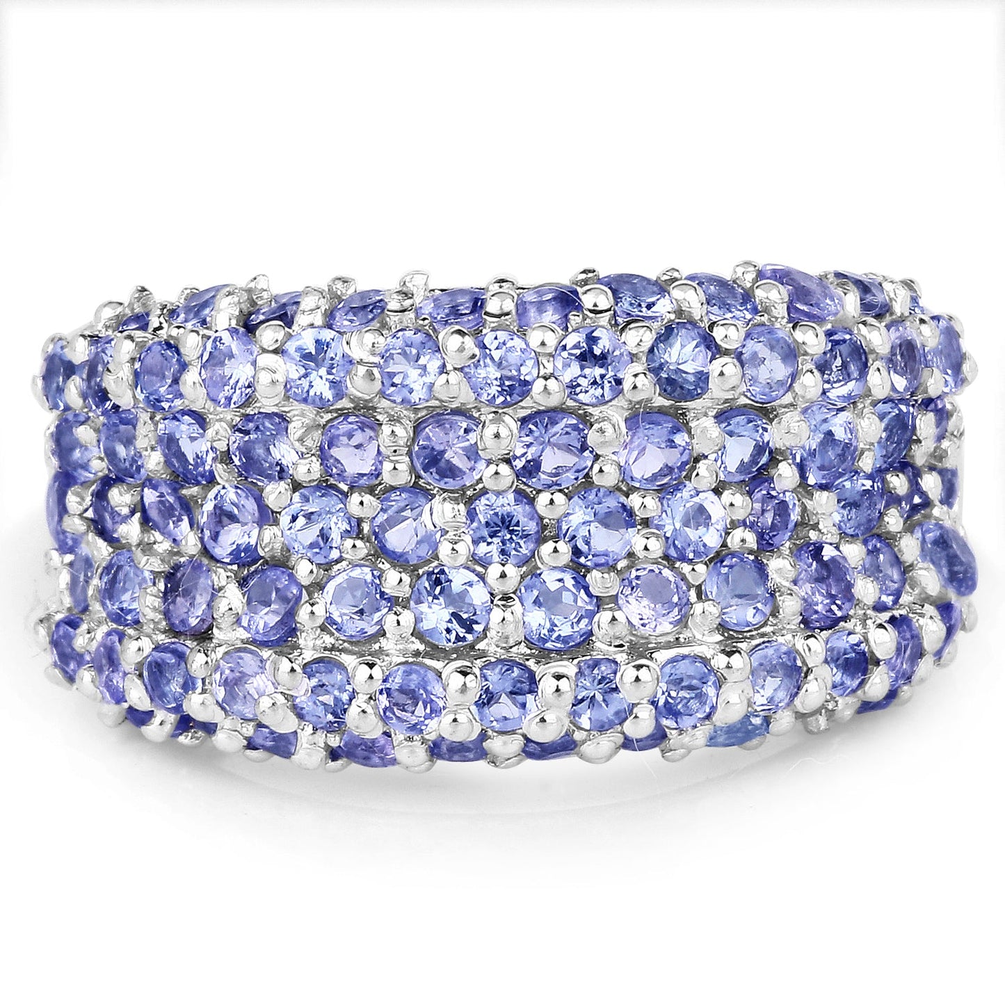 2.47 Carat Genuine Tanzanite .925 Sterling Silver Ring