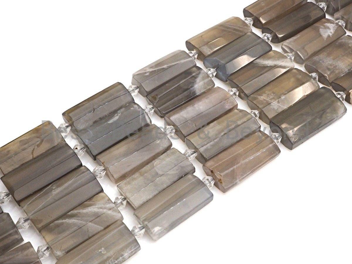 High Quality Natural Black Moonstone Pillow Shape Beads, Natural Moonstone beads, 13x26mm, sku#U680