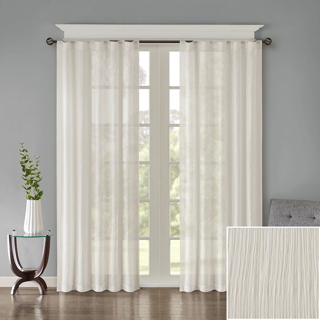 Solid Crushed Curtain Panel Pair (2 Pcs)