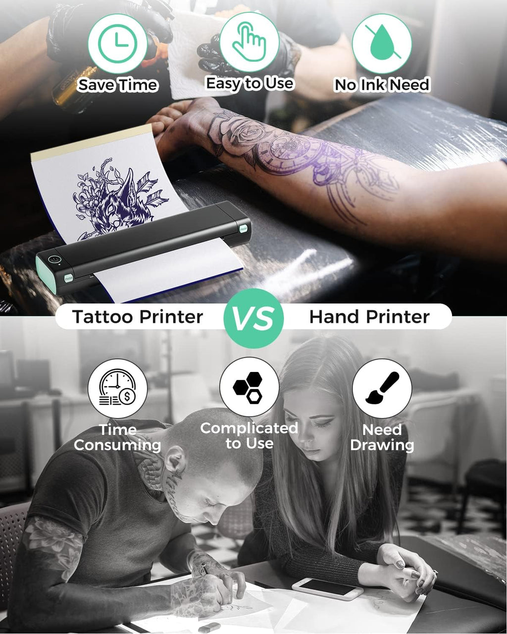 Phomemo M08F Wireless Tattoo Transfer Stencil Printer 216mm