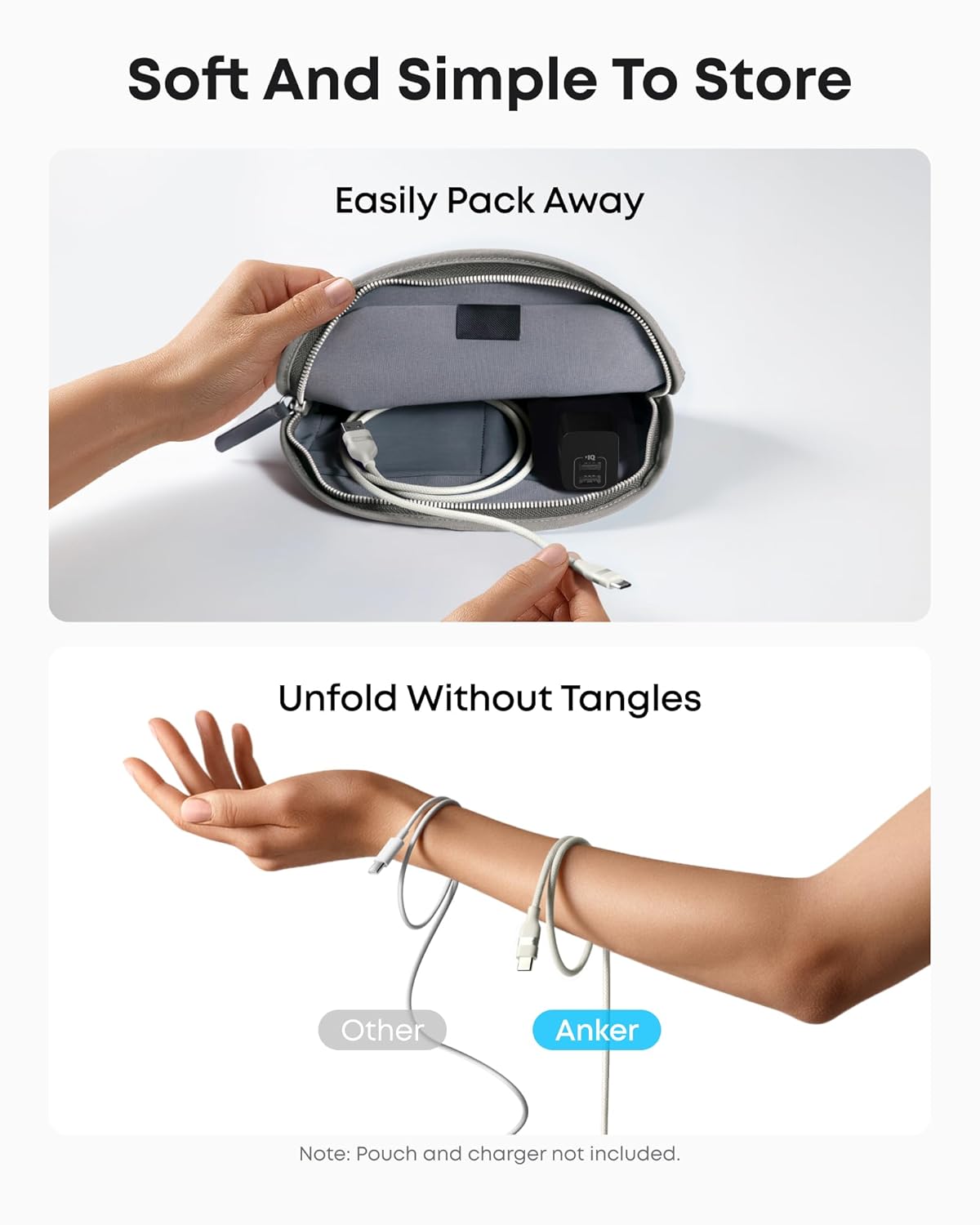 Câble Anker USB-A vers USB-C (0,9 m / 1,8 m, tressé recyclé)