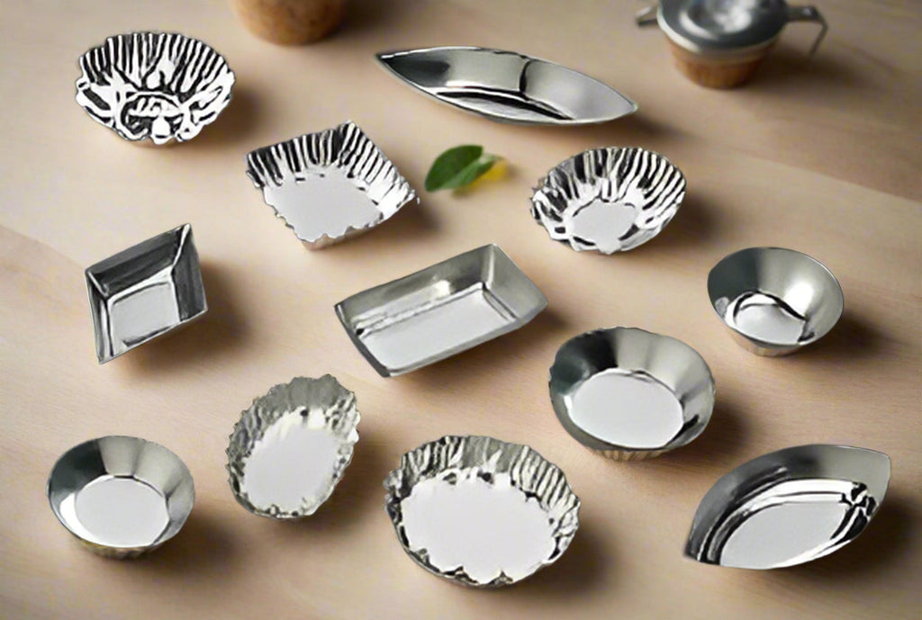Small Tartlet Mold Set Tinplate - 1-1/2" To 2-1/2" - 6 Styles, - 72 Pcs