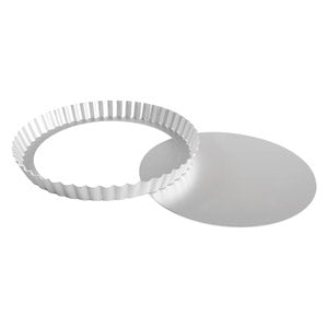 フルーテッドタルトレット／キッシュパン 底取り外し可能 丸型陽極酸化アルミニウム 8サイズから選択