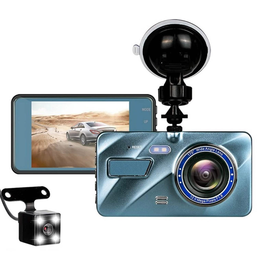 Enregistreur caméra de bord double 720P avec éclairage à détection de mouvement