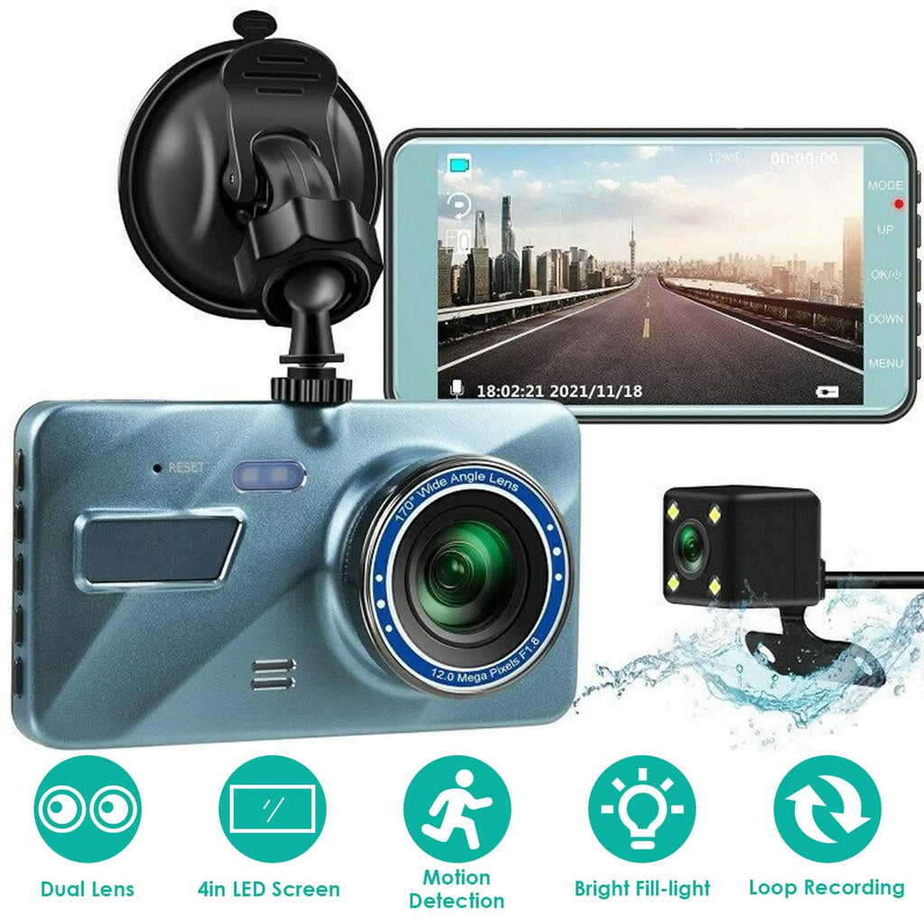 Enregistreur caméra de bord double 720P avec éclairage à détection de mouvement