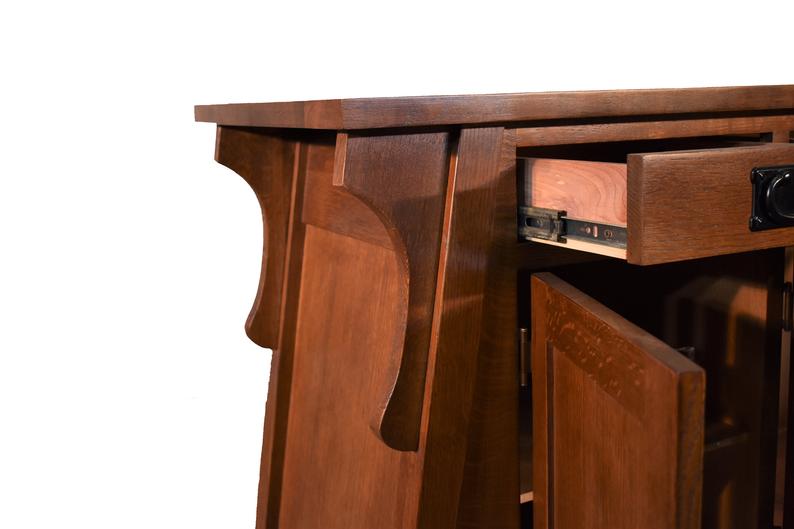 Mission Oak Crofter Console Cabinet - 55"