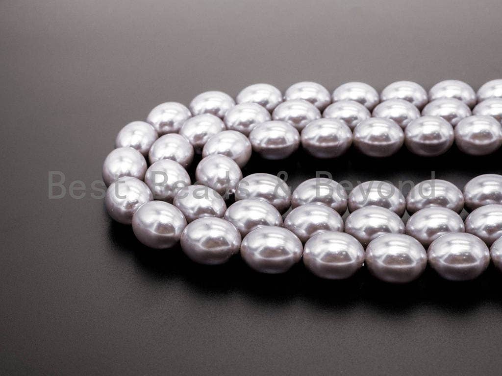 Gray Natural Mother of Pearl  Oval beads,12x15mm Pearl Olive