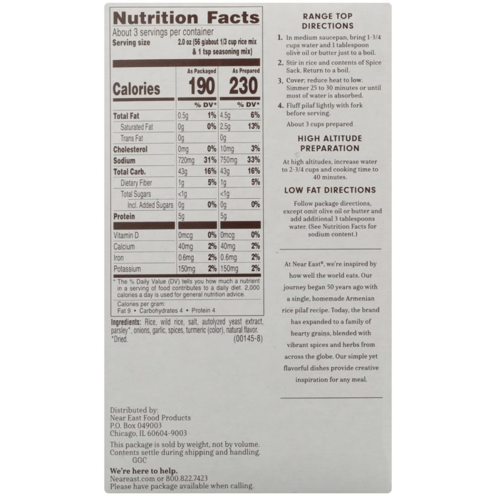 NEAR EAST: Long Grain and Wild Rice Mix Original, 6 Oz