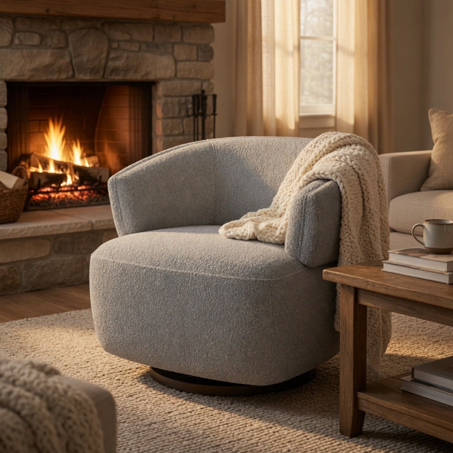 32" Swivel Barrel Accent Chair
