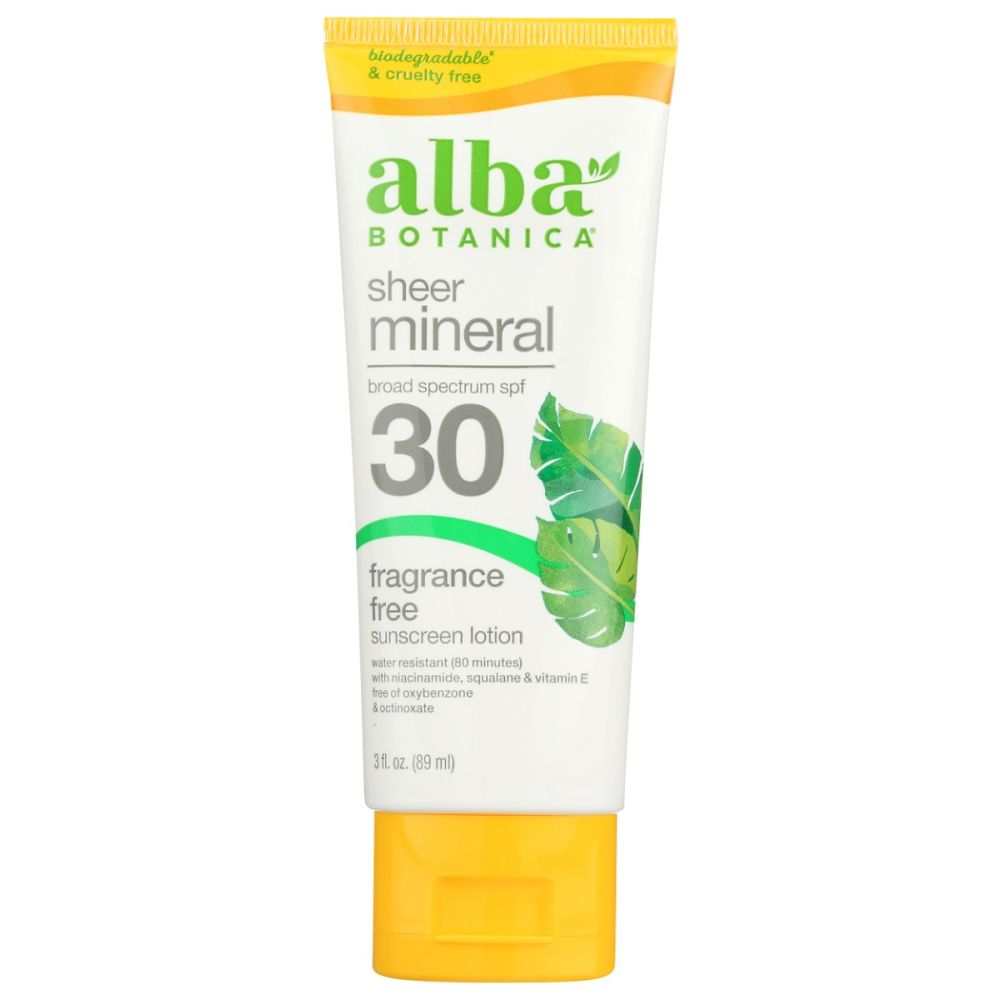 ALBA BOTANICA Sunblock - Fragrance Free Mineral SPF 30, 4 oz