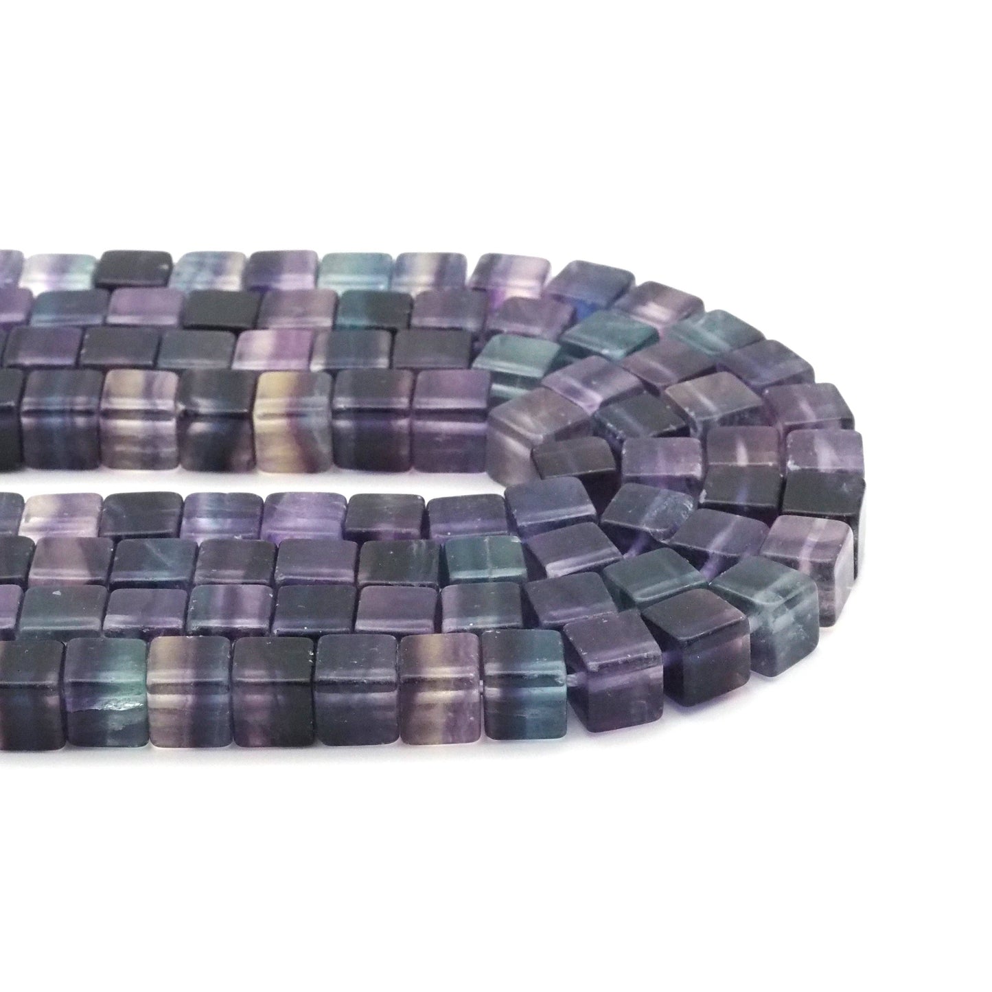 Genuine Fluorite Smooth Cube Beads, 9mm, Sku#U1567