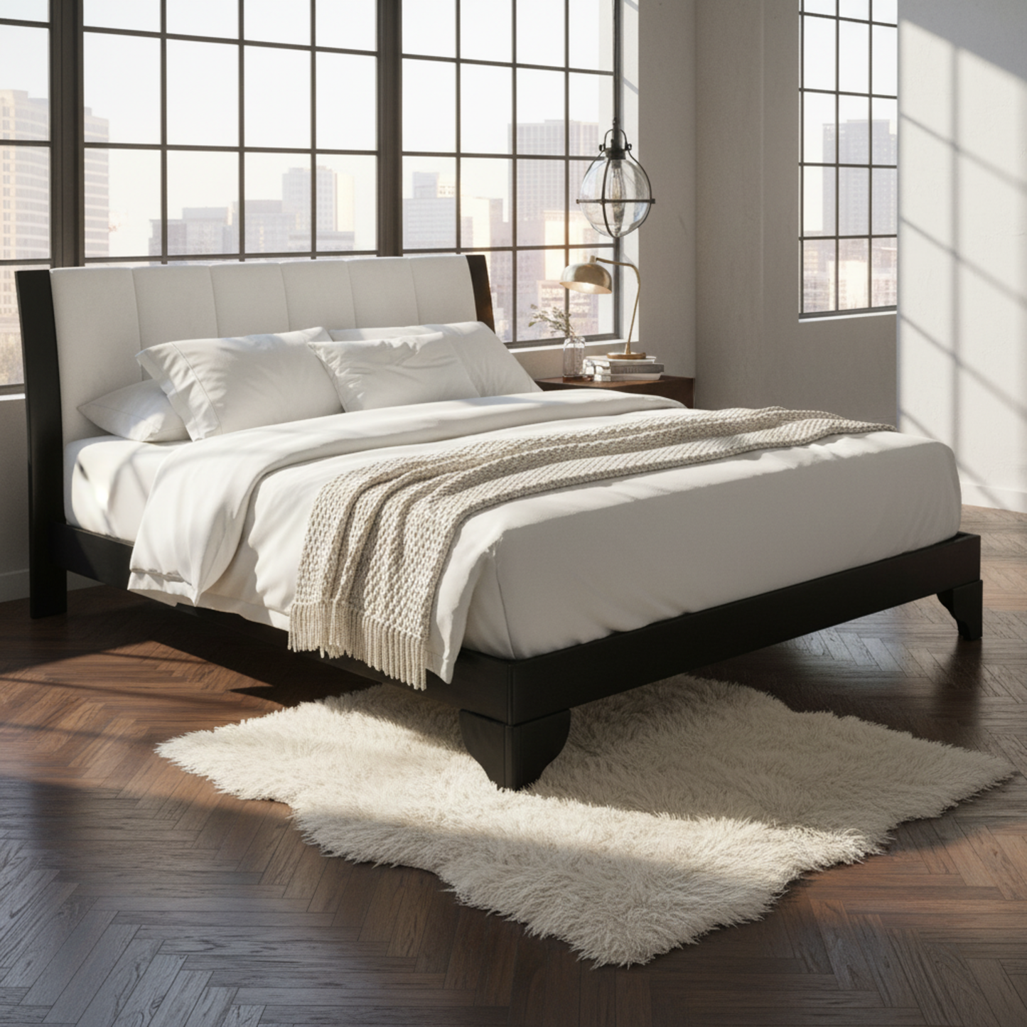 Queen Size Bed Frame in Black and White