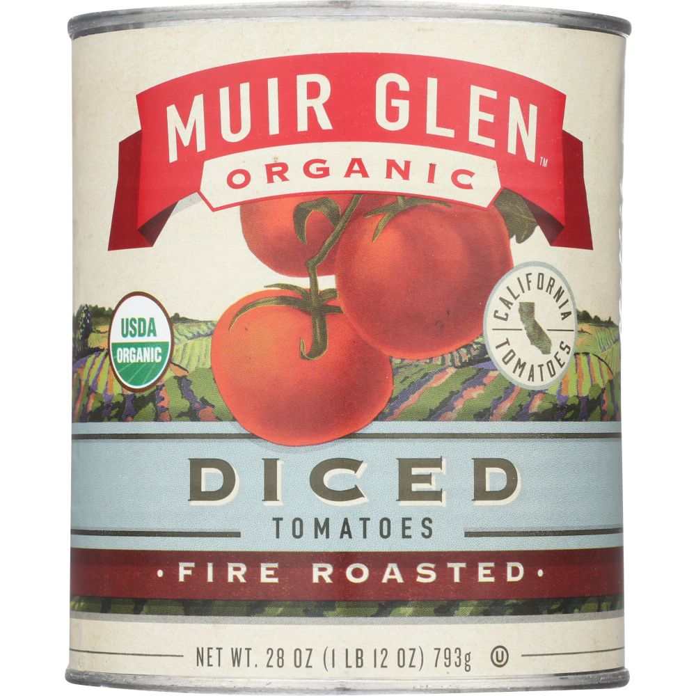 MUIR GLEN: Organic Diced Tomatoes Fire Roasted, 28 oz