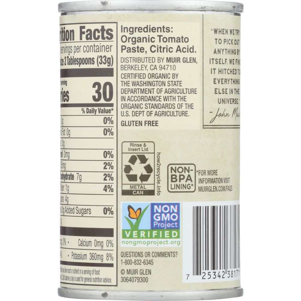 MUIR GLEN: Organic Tomato Paste, 6 oz