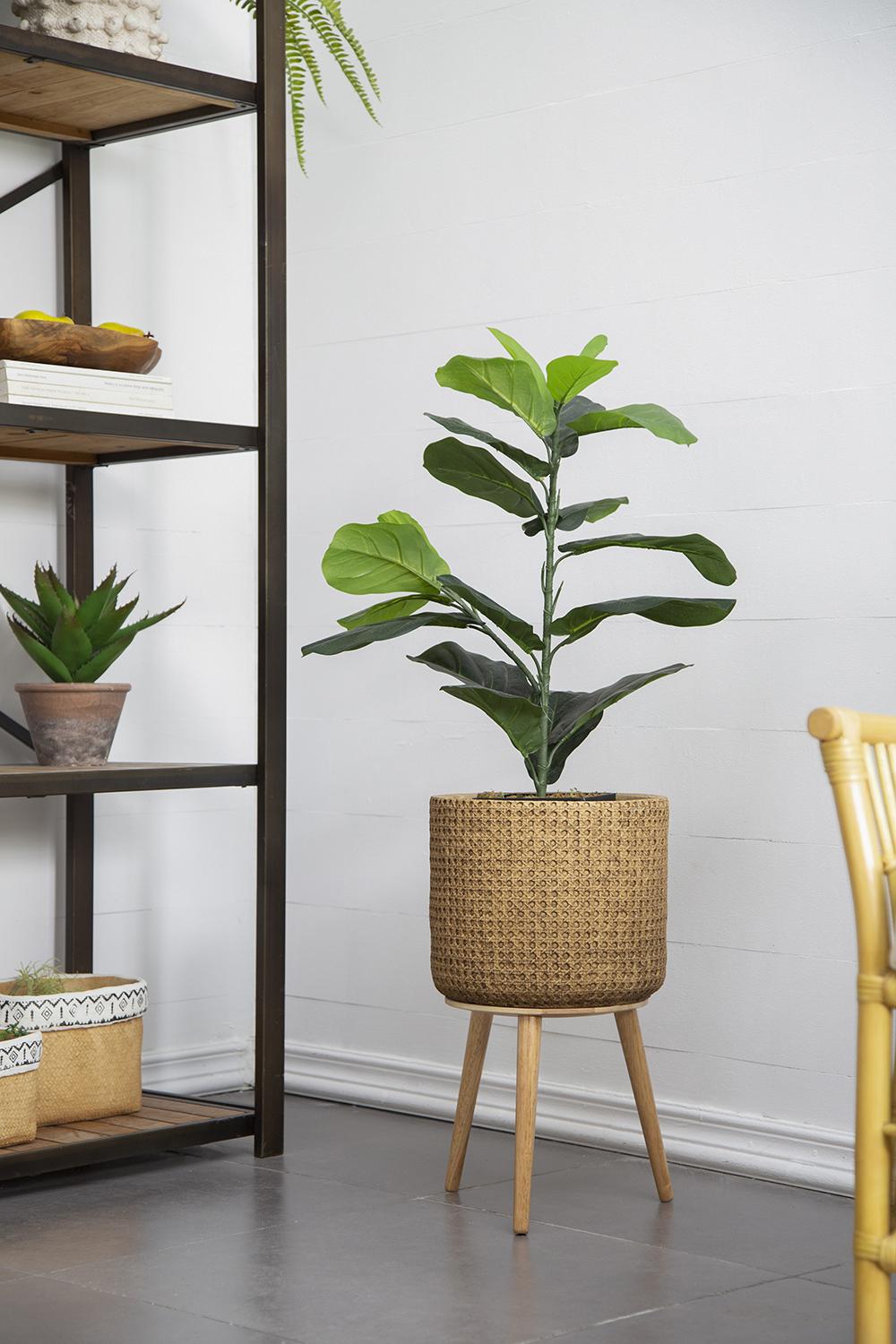 20" x 16" x 35" Artificial Fiddle-Leaf Fig Potted Plant